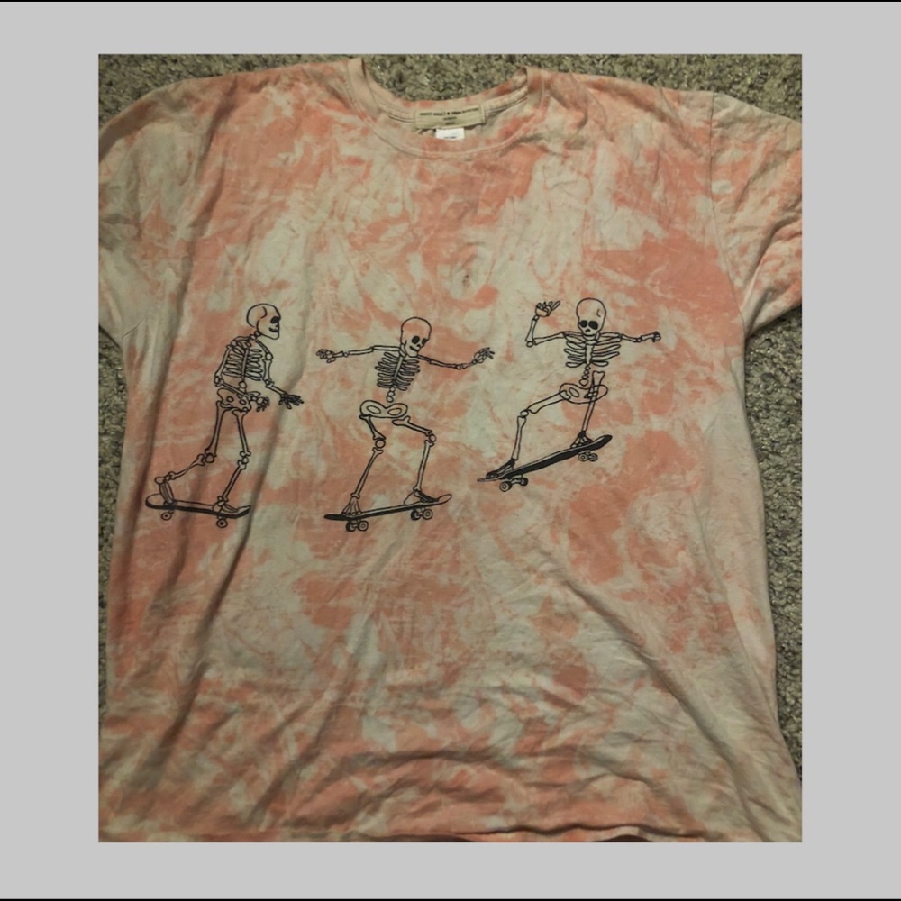 Urban outfitters skeleton tie dye tee